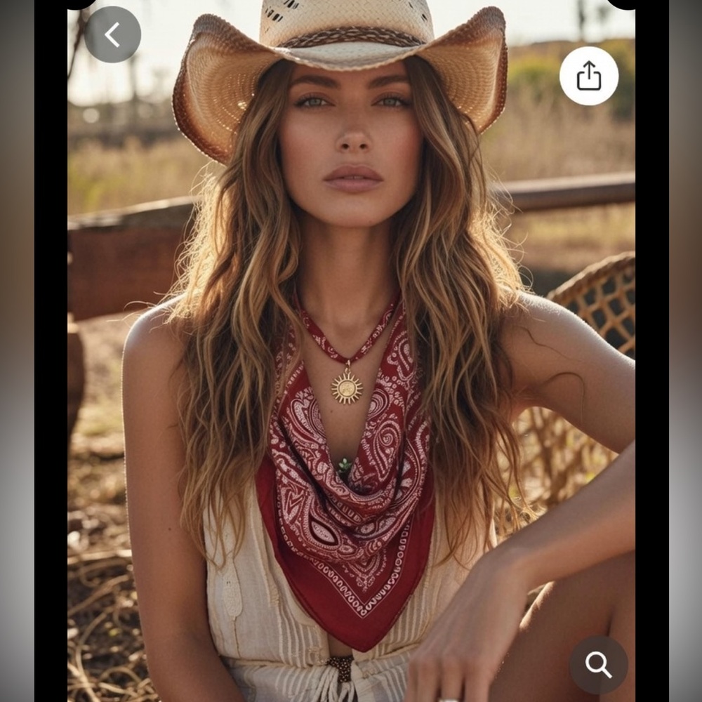 Free People Western scarf NEW SUN Choker. NWT.